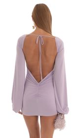 Picture thumb Kirsten Ruched Open Back Dress in Purple. Source: https://media.lucyinthesky.com/data/Feb23/170xAUTO/6caed53d-faf9-4b0a-82b7-d8c5d0ccc0c8.jpg
