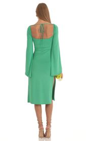 Picture thumb Jazlyn Glitter Flare Sleeve Midi Dress in Green. Source: https://media.lucyinthesky.com/data/Feb23/170xAUTO/717ecf47-01d3-4b4d-b8db-280c0f730ee9.jpg