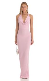 Picture thumb Razz Gathered Back Halter BodyCon Maxi Dress in Pink. Source: https://media.lucyinthesky.com/data/Feb23/170xAUTO/7acb902e-41c1-4519-a409-87c20f8c3ff3.jpg