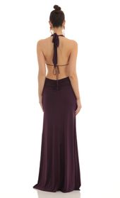 Picture thumb Nubia Front Slit Open Back Maxi Dress in Purple. Source: https://media.lucyinthesky.com/data/Feb23/170xAUTO/7cfe7cef-1340-4974-aa0b-2a1d76483ec6.jpg