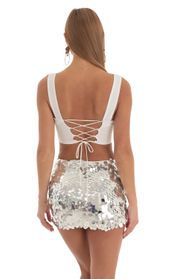 Picture thumb Eleni Big Sequin Mini Skirt in Silver. Source: https://media.lucyinthesky.com/data/Feb23/170xAUTO/87e737ab-c216-437a-9f64-740015c258bd.jpg