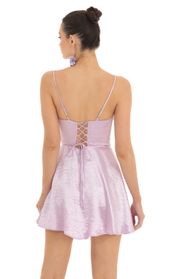 Picture thumb Denali Satin Corset Fit and Flare Dress in Lavender. Source: https://media.lucyinthesky.com/data/Feb23/170xAUTO/98514657-7d03-4e18-bd82-3b36bf13ee4c.jpg