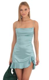 Picture thumb Kailani Satin Pleated Ruffled Slit Dress in Teal. Source: https://media.lucyinthesky.com/data/Feb23/170xAUTO/9af7835f-1bc5-4291-8a82-fd825acc7d76.jpg