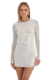 Picture thumb Saint Sequin Corset Dress in White. Source: https://media.lucyinthesky.com/data/Feb23/170xAUTO/c2576cef-2a22-491b-8eb1-4b8727047475.jpg