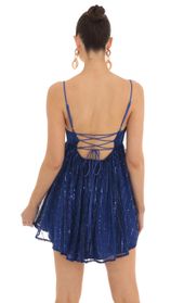 Picture thumb Liora Metallic Mesh Baby Doll Dress in Royal Blue. Source: https://media.lucyinthesky.com/data/Feb23/170xAUTO/d2634c79-8559-451f-b8e8-5d9a8e874312.jpg