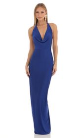 Picture thumb Razz Gathered Back Halter BodyCon Maxi Dress in Royal Blue. Source: https://media.lucyinthesky.com/data/Feb23/170xAUTO/e8f56113-c82a-4f07-b7be-5349f5ab576f.jpg