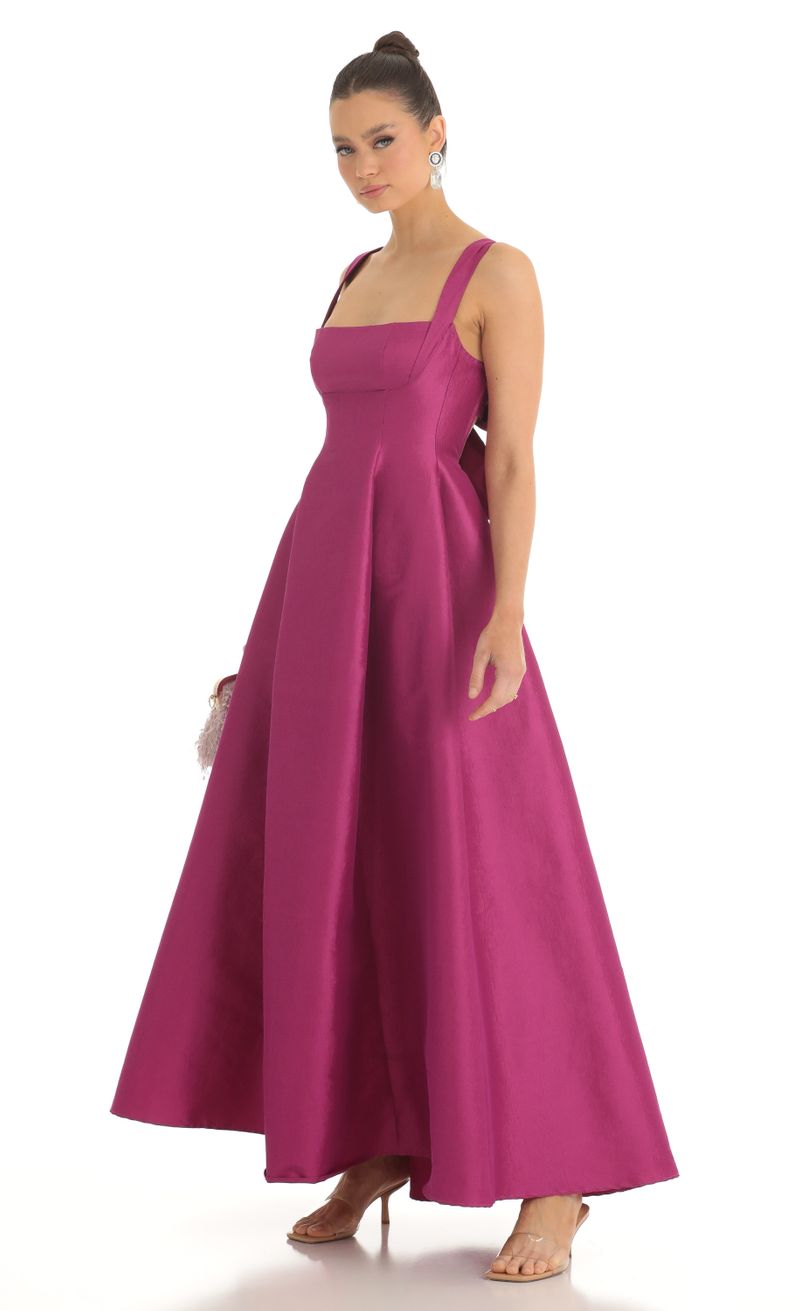 Foxie Fit and Flare Maxi Dress in Dark Pink | LUCY IN THE SKY