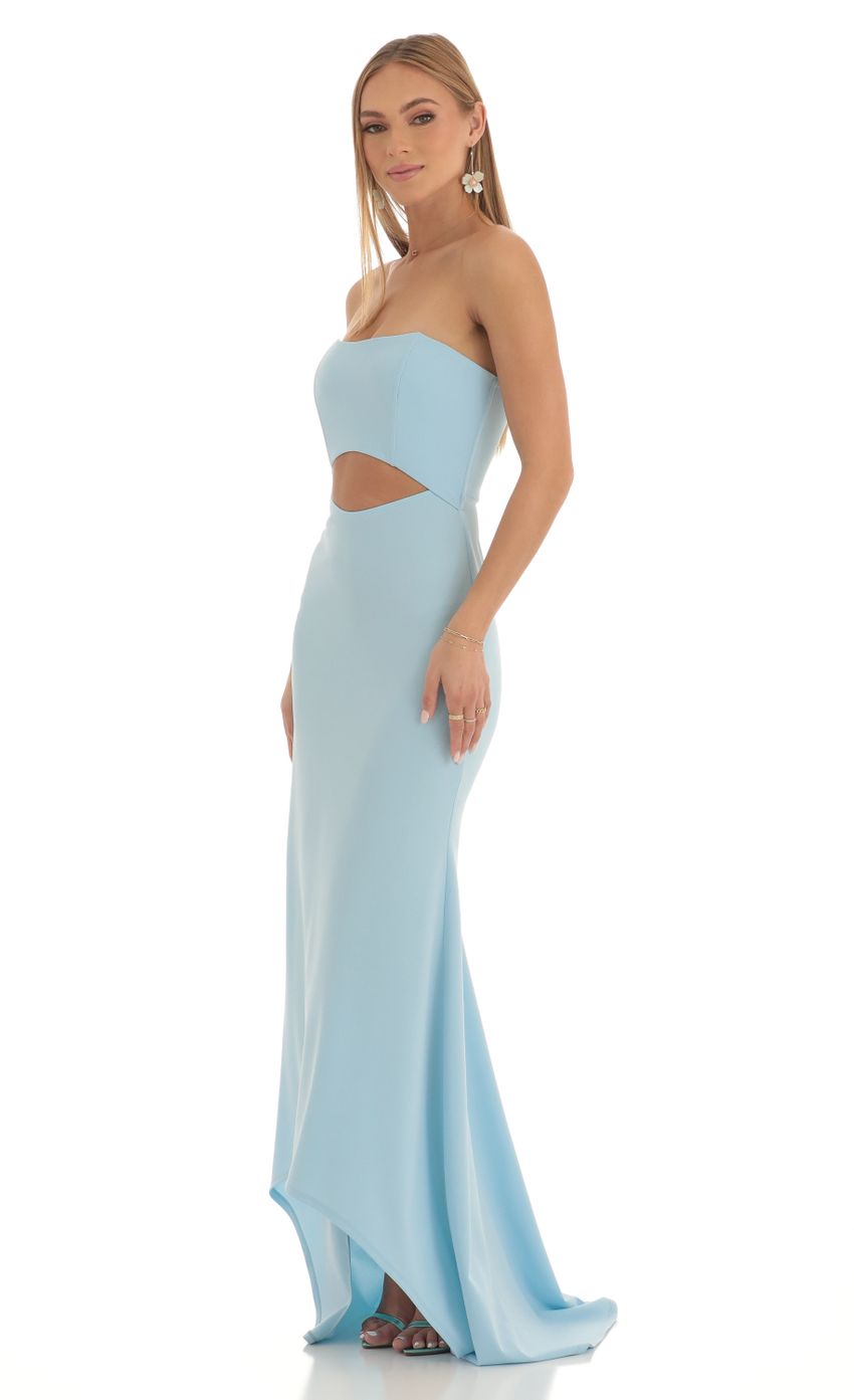 Picture Moravia Crepe High Low Maxi Dress in Blue. Source: https://media.lucyinthesky.com/data/Feb23/850xAUTO/13327415-9273-444c-a463-369832c18549.jpg