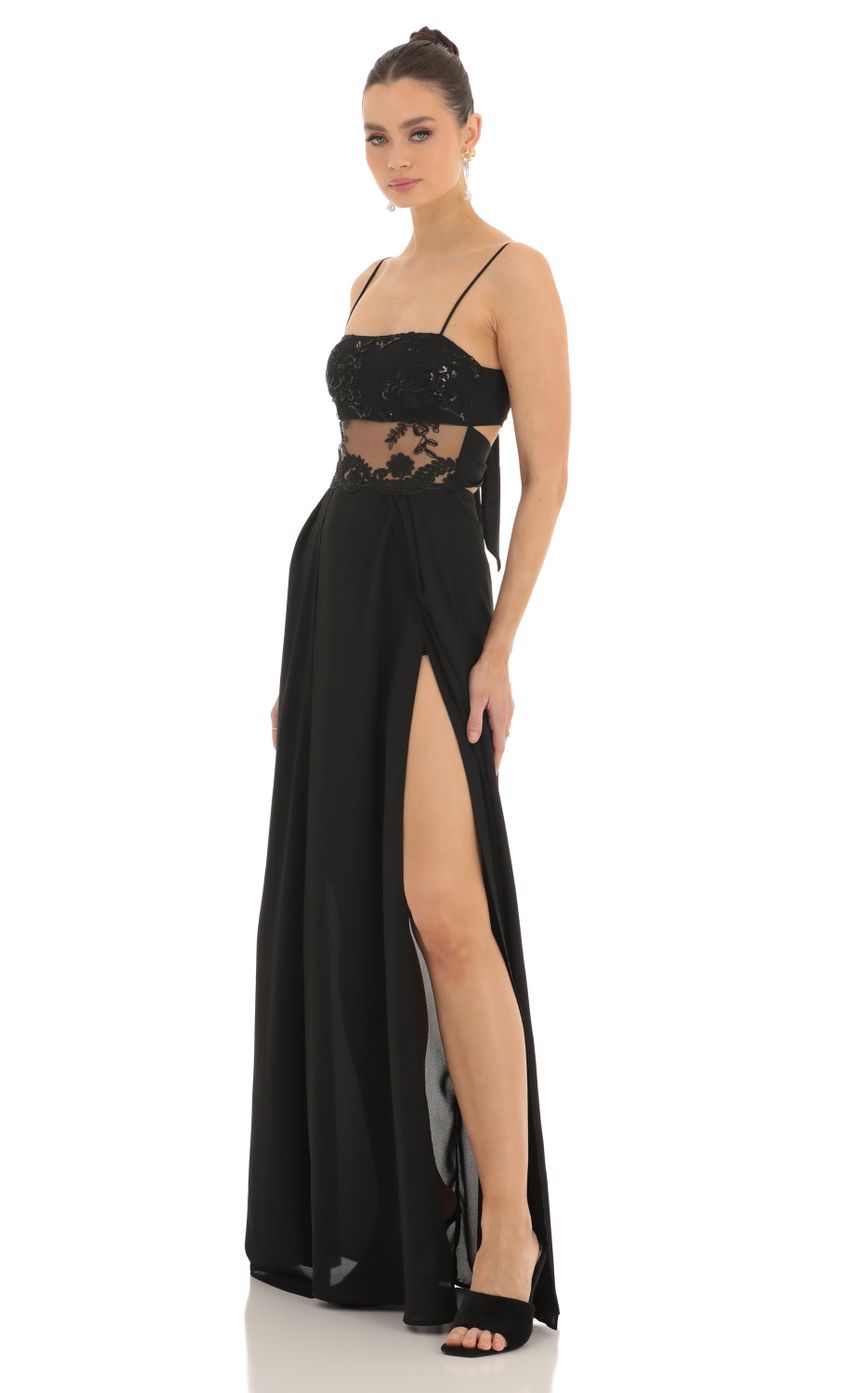 Picture Kingsley Lace Sequin Maxi Dress in Black. Source: https://media.lucyinthesky.com/data/Feb23/850xAUTO/2e0cfd70-45d6-4555-94bb-46358a0d35b2.jpg