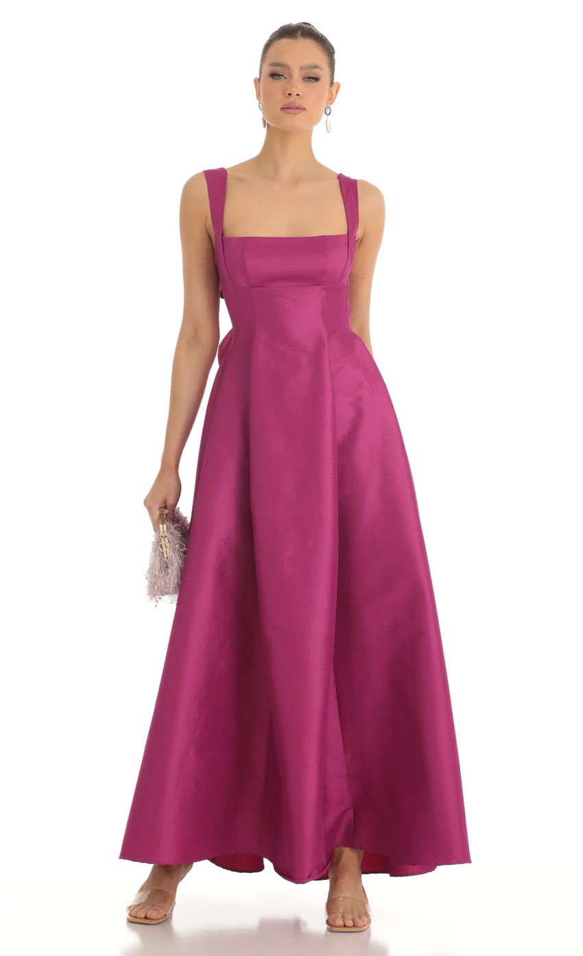 Picture Foxie Fit and Flare Maxi Dress in Dark Pink. Source: https://media.lucyinthesky.com/data/Feb23/850xAUTO/33a2725f-390a-4ce7-987f-bb3854c318e9.jpg