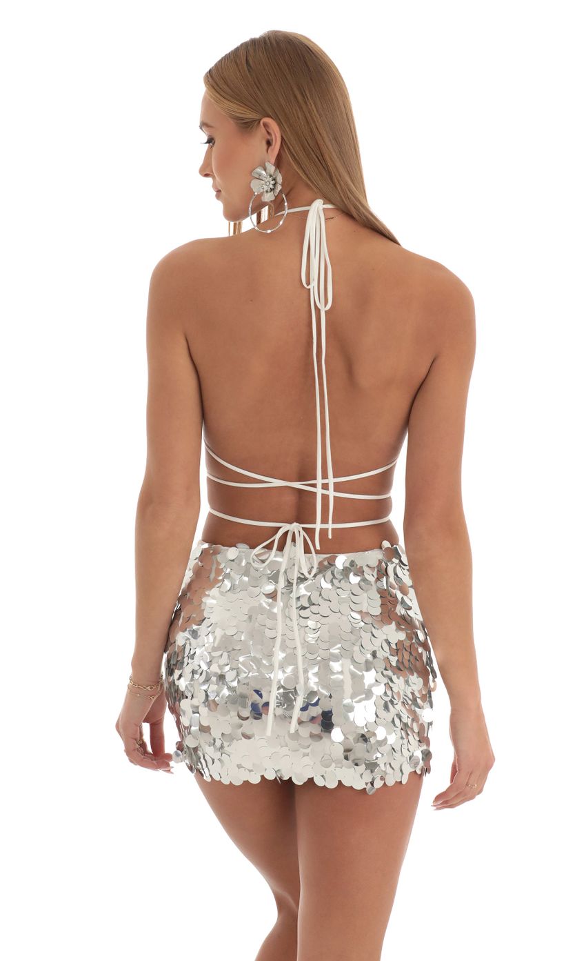 Picture Maddie Big Sequin Two Piece Skirt Set in Silver. Source: https://media.lucyinthesky.com/data/Feb23/850xAUTO/3a00cc77-7108-4354-ae58-4b48f11de5e1.jpg