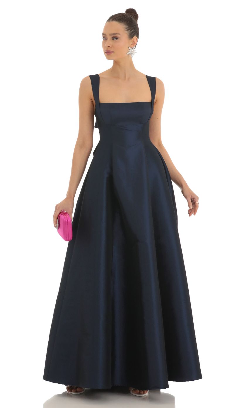 Picture Foxie Fit and Flare Maxi Dress in Navy. Source: https://media.lucyinthesky.com/data/Feb23/850xAUTO/4383c429-c63d-4c0b-b709-e5762cc64332.jpg