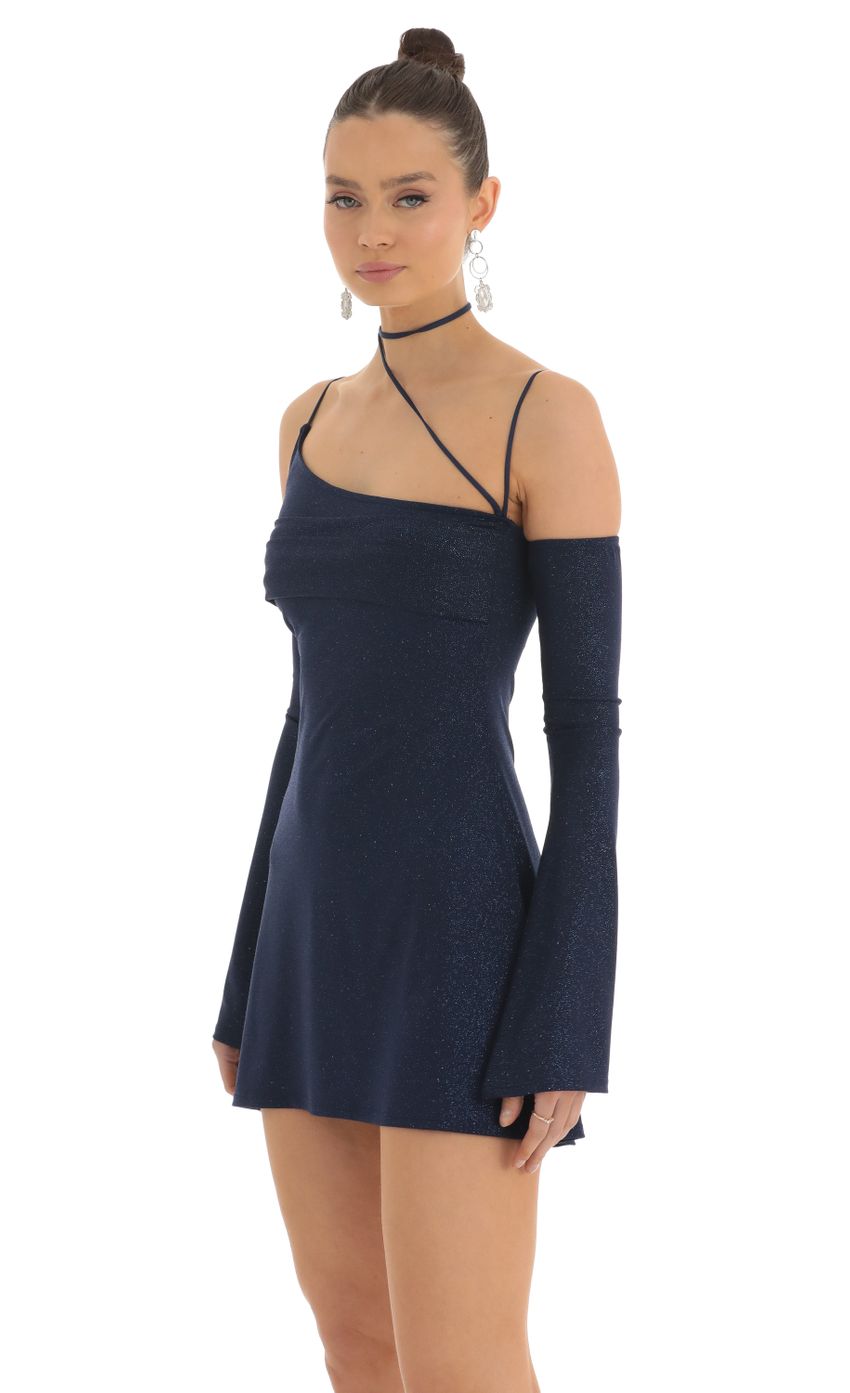 Picture Viv Glitter Party Dress With Gloves in Navy. Source: https://media.lucyinthesky.com/data/Feb23/850xAUTO/4b46be73-c7fc-4e01-a1e1-ec93ce262e40.jpg