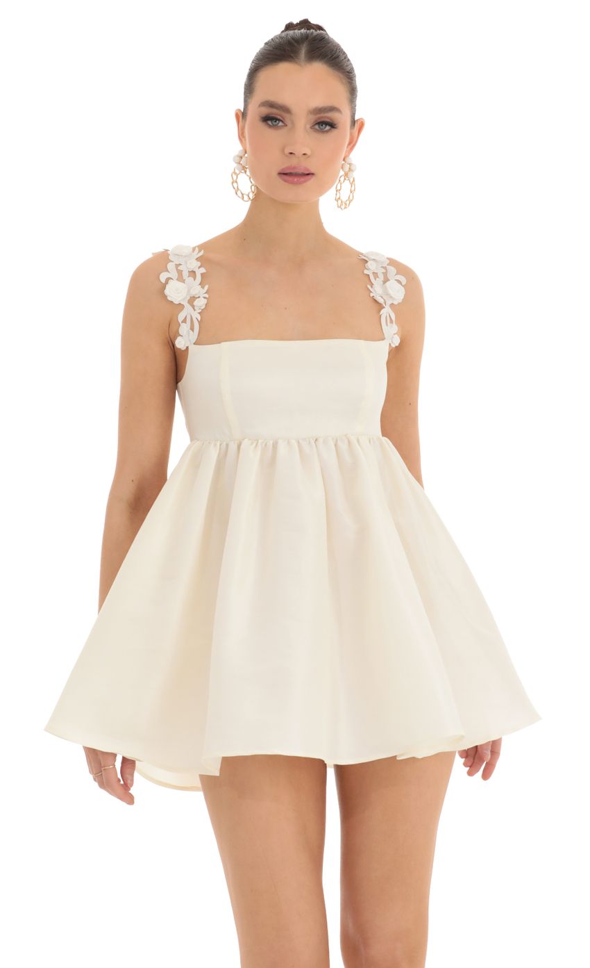 Picture Coco Floral Strap Baby Doll Dress in Cream. Source: https://media.lucyinthesky.com/data/Feb23/850xAUTO/56b83b42-28d6-471d-9b03-3be727612e24.jpg