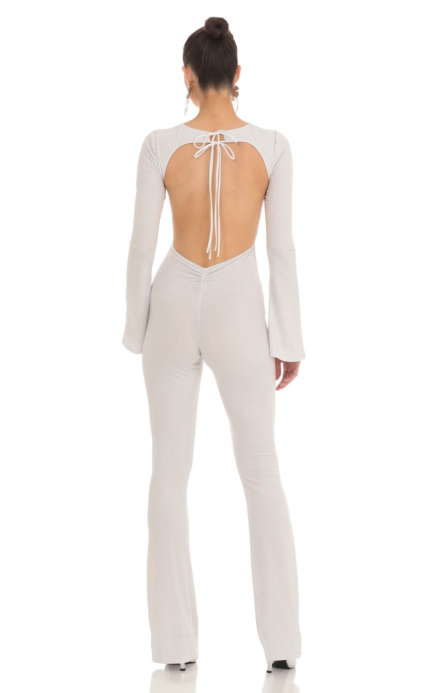 Shimmering Hooded Backless 2-Piece Jumpsuit main image 1