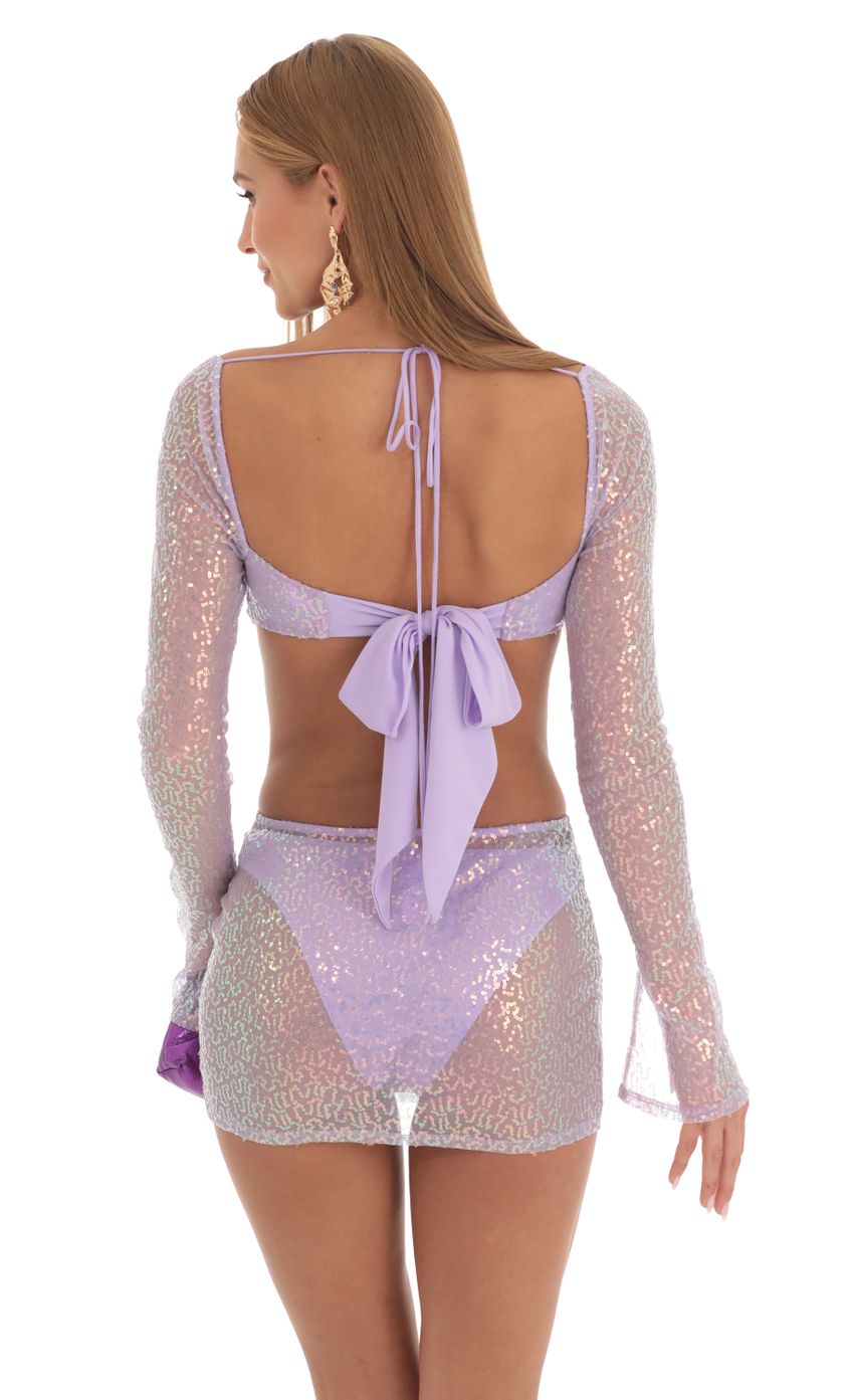 Picture Melinda Sequin Three Piece Skirt Set in Lavender. Source: https://media.lucyinthesky.com/data/Feb23/850xAUTO/714b841e-459a-4af8-acb9-909b218601ca.jpg