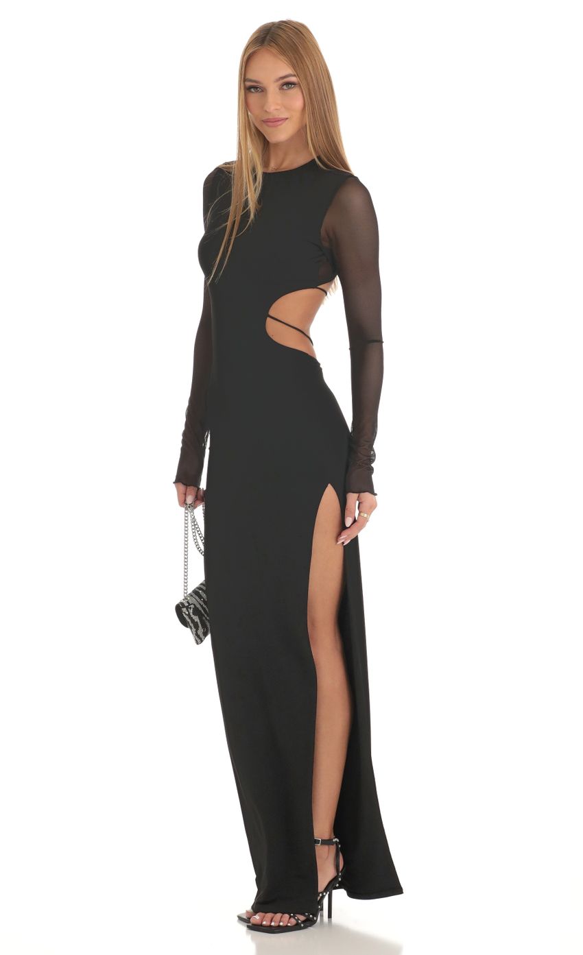 Picture Karlyn Long Sleeve Sheer Back Dress in Black. Source: https://media.lucyinthesky.com/data/Feb23/850xAUTO/8254ec12-3129-4f84-b119-79ae589e34c3.jpg