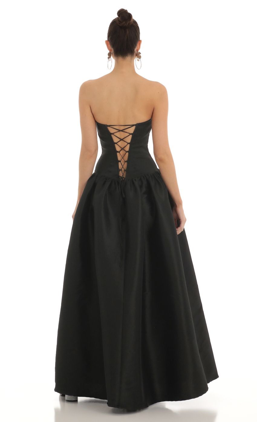 Picture Brinly Strapless Corset Maxi Dress in Black. Source: https://media.lucyinthesky.com/data/Feb23/850xAUTO/88bc61e0-2a0e-492e-88c4-d9e8b8c835d0.jpg