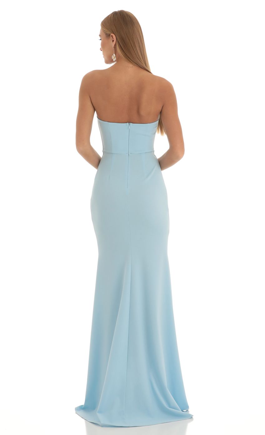 Picture Moravia Crepe High Low Maxi Dress in Blue. Source: https://media.lucyinthesky.com/data/Feb23/850xAUTO/8b691120-f67b-4a23-b636-a68569c20fc5.jpg