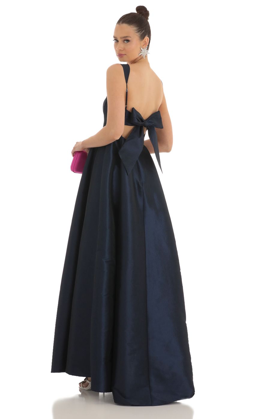 Picture Foxie Fit and Flare Maxi Dress in Navy. Source: https://media.lucyinthesky.com/data/Feb23/850xAUTO/9d39a26c-2287-456b-9538-22e33309354c.jpg