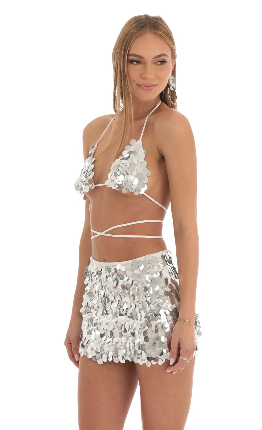 Picture Maddie Big Sequin Two Piece Skirt Set in Silver. Source: https://media.lucyinthesky.com/data/Feb23/850xAUTO/a0edbe58-0e30-433a-971c-2bfda61ddd88.jpg
