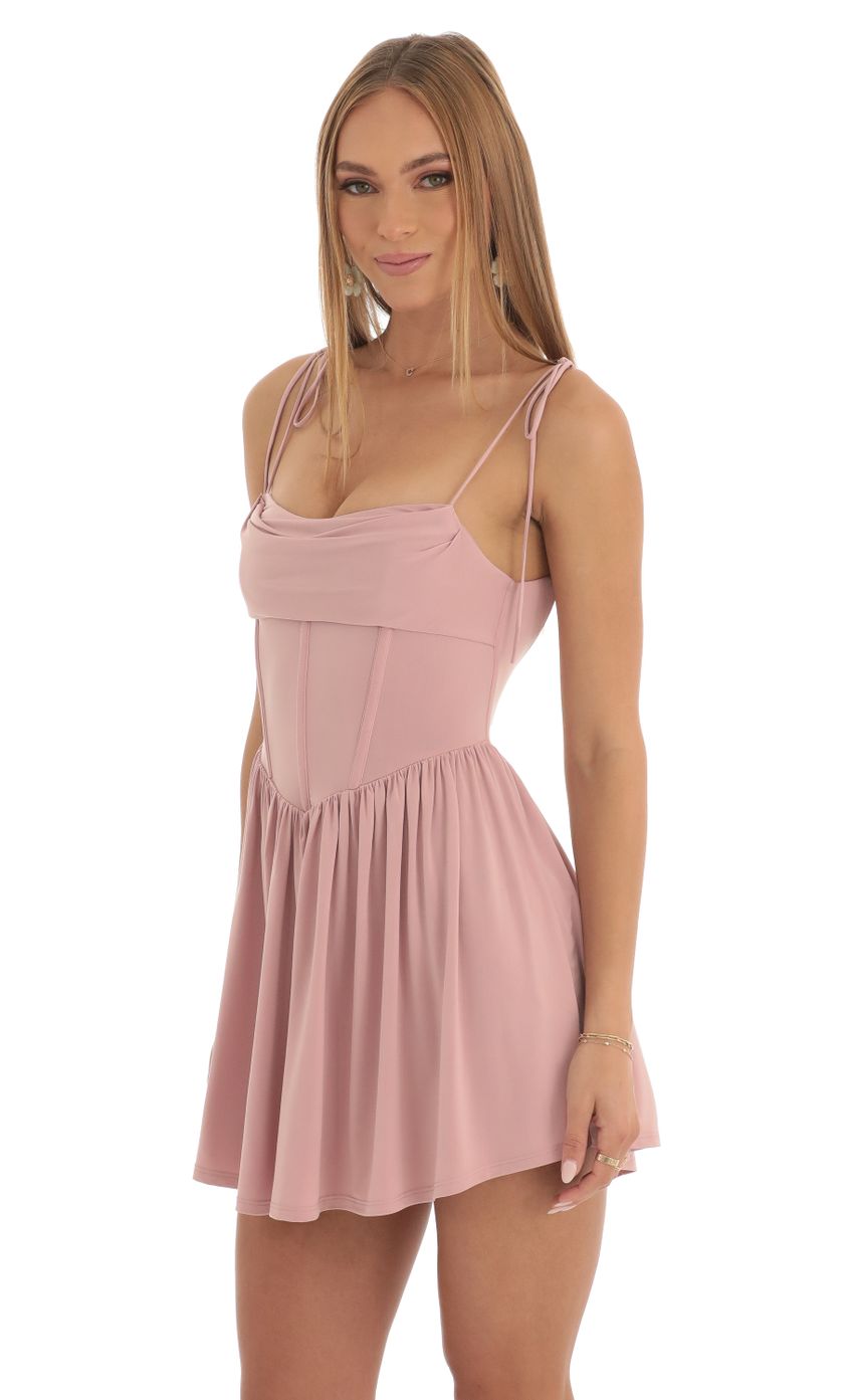 Picture Regine Draped Corset Dress in Pink. Source: https://media.lucyinthesky.com/data/Feb23/850xAUTO/b75d3349-3528-415f-85c2-d87aecadbf9b.jpg