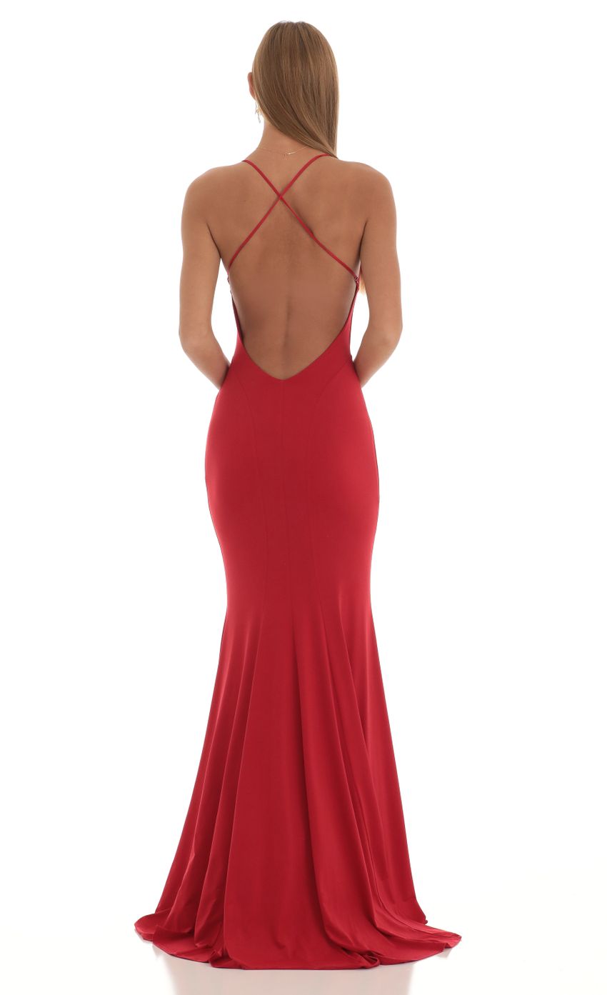 Picture Jocie Open Back Maxi Dress in Red. Source: https://media.lucyinthesky.com/data/Feb23/850xAUTO/df52c5c9-b184-4b30-85f3-a46da7838e71.jpg