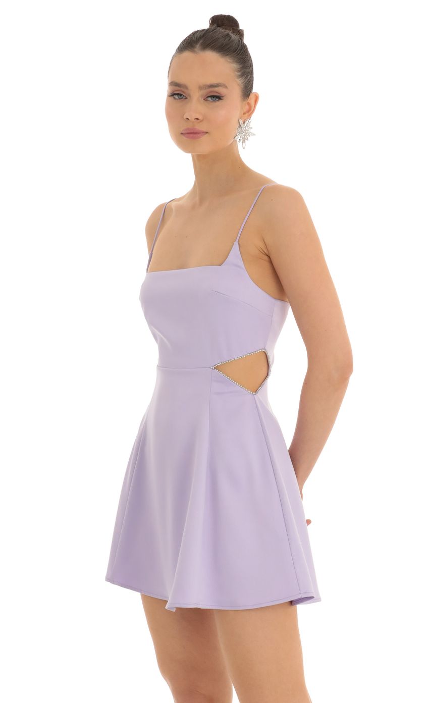 Picture Alani Satin Diamond Cutout Dress in Purple. Source: https://media.lucyinthesky.com/data/Feb23/850xAUTO/dfd6ae66-121f-4504-a529-5277fc4c048b.jpg