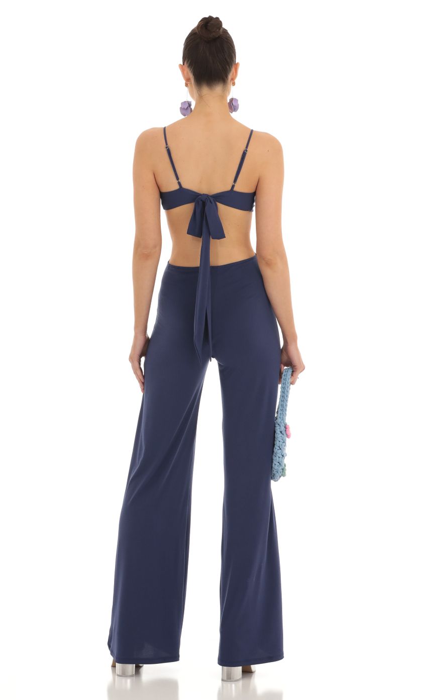Jaya Cutout O Ring Jumpsuit in Navy LUCY IN THE SKY