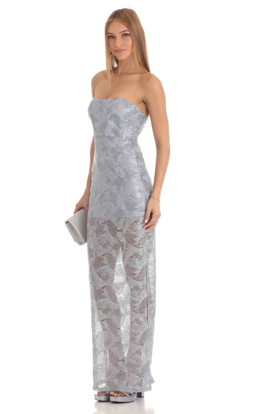 Picture Idris Sequin Strapless Maxi Dress in Silver. Source: https://media.lucyinthesky.com/data/Feb23/850xAUTO/f193e90e-334c-44f2-80bd-0e36defc891e.jpg