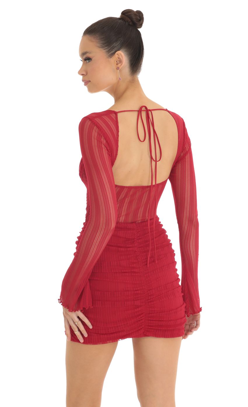 Picture Braxton Sheer Mesh Long Sleeve Dress in Red. Source: https://media.lucyinthesky.com/data/Feb23/850xAUTO/f89f8d25-0870-4c8a-9006-af613d33596f.jpg