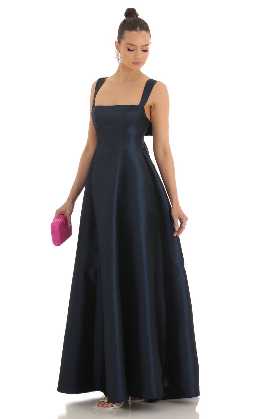 Picture Foxie Fit and Flare Maxi Dress in Navy. Source: https://media.lucyinthesky.com/data/Feb23/850xAUTO/fbbc4ed7-7336-49ce-a05a-8a967df3563d.jpg