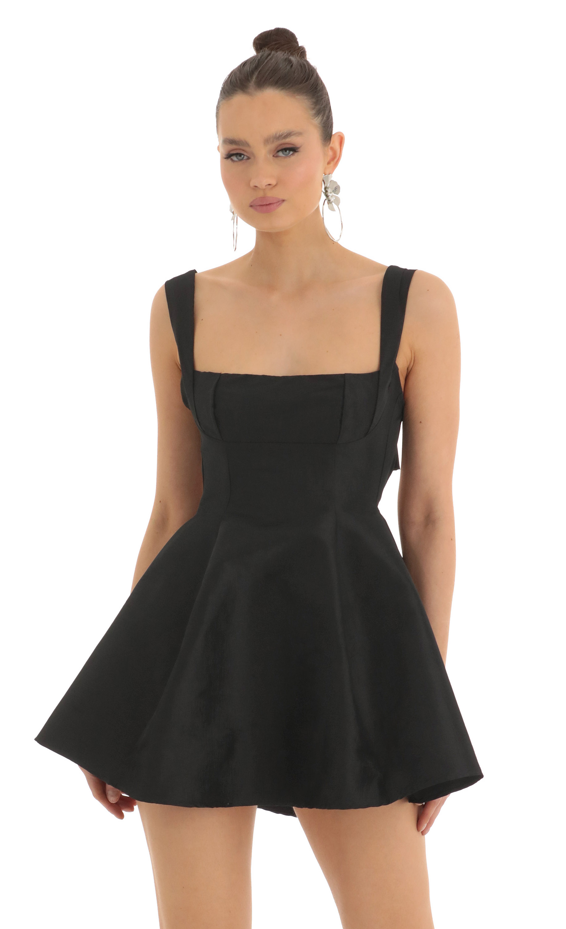 Foxie Fit and Flare Dress in Black