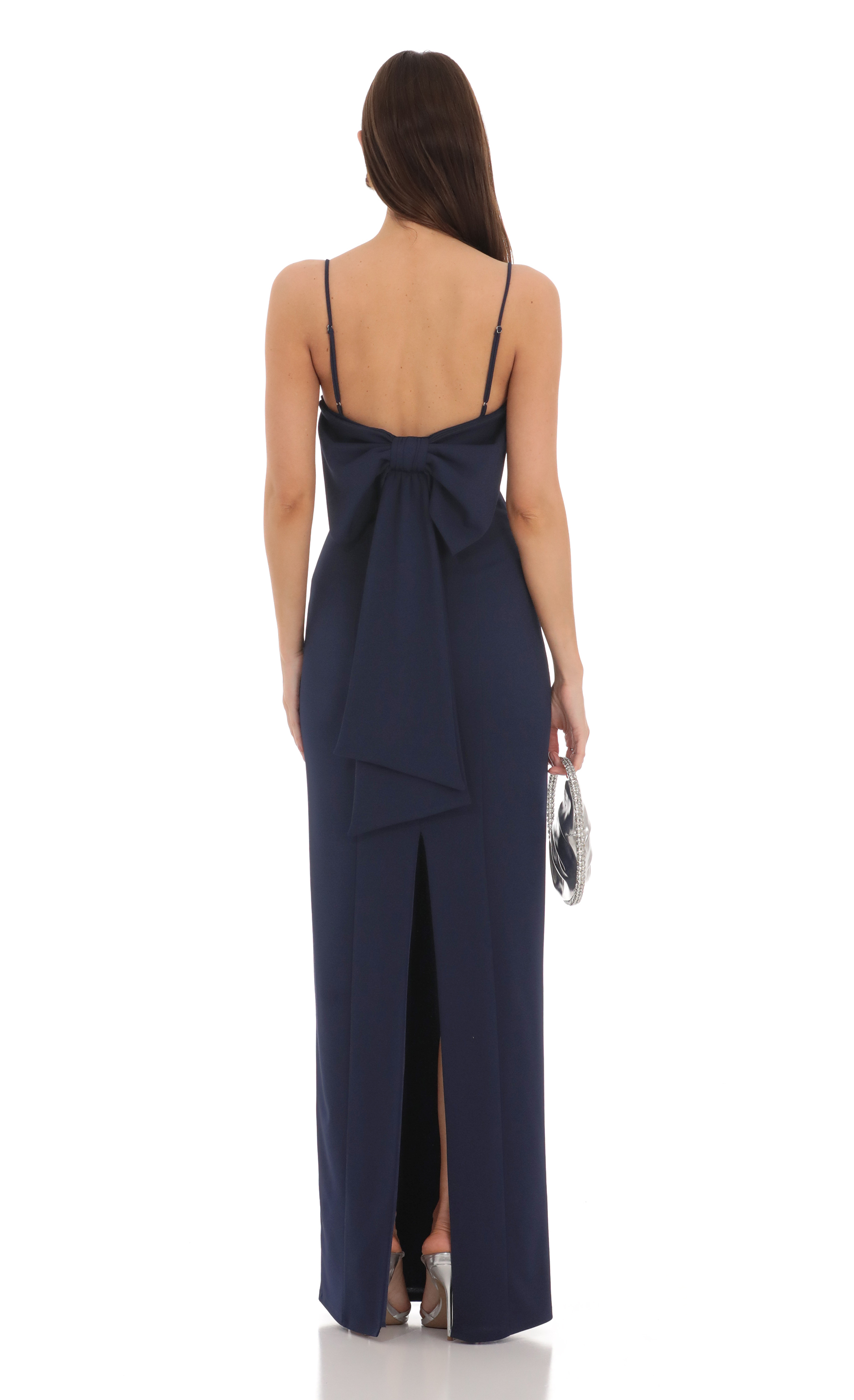 Thelia A-LIne Strapless Dress in Navy Blue