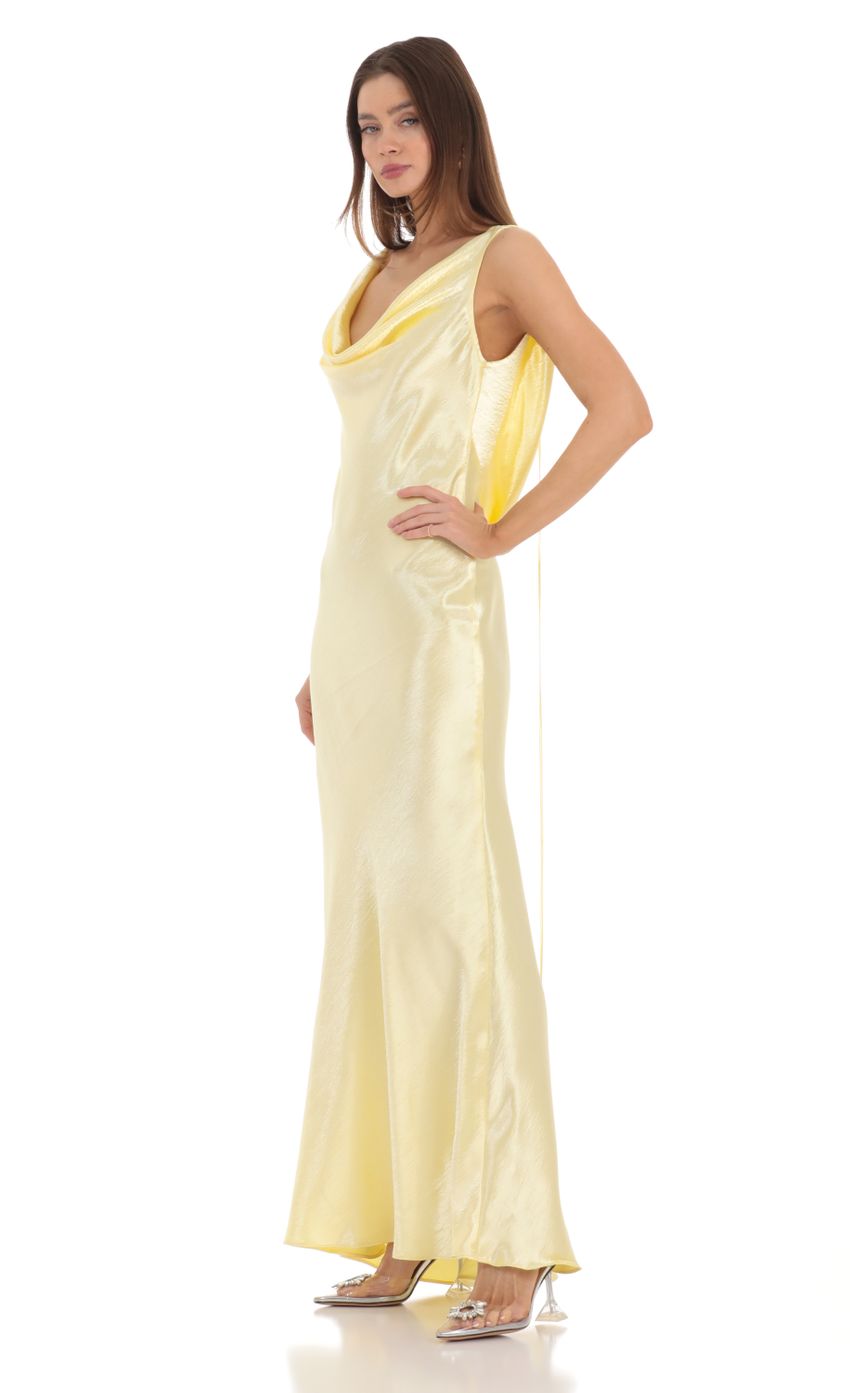 Picture Satin Cowl Neck Maxi Dress in Yellow. Source: https://media.lucyinthesky.com/data/Feb24/850xAUTO/4a04e9f7-12b5-45a2-86bf-555ea3318d17.jpg