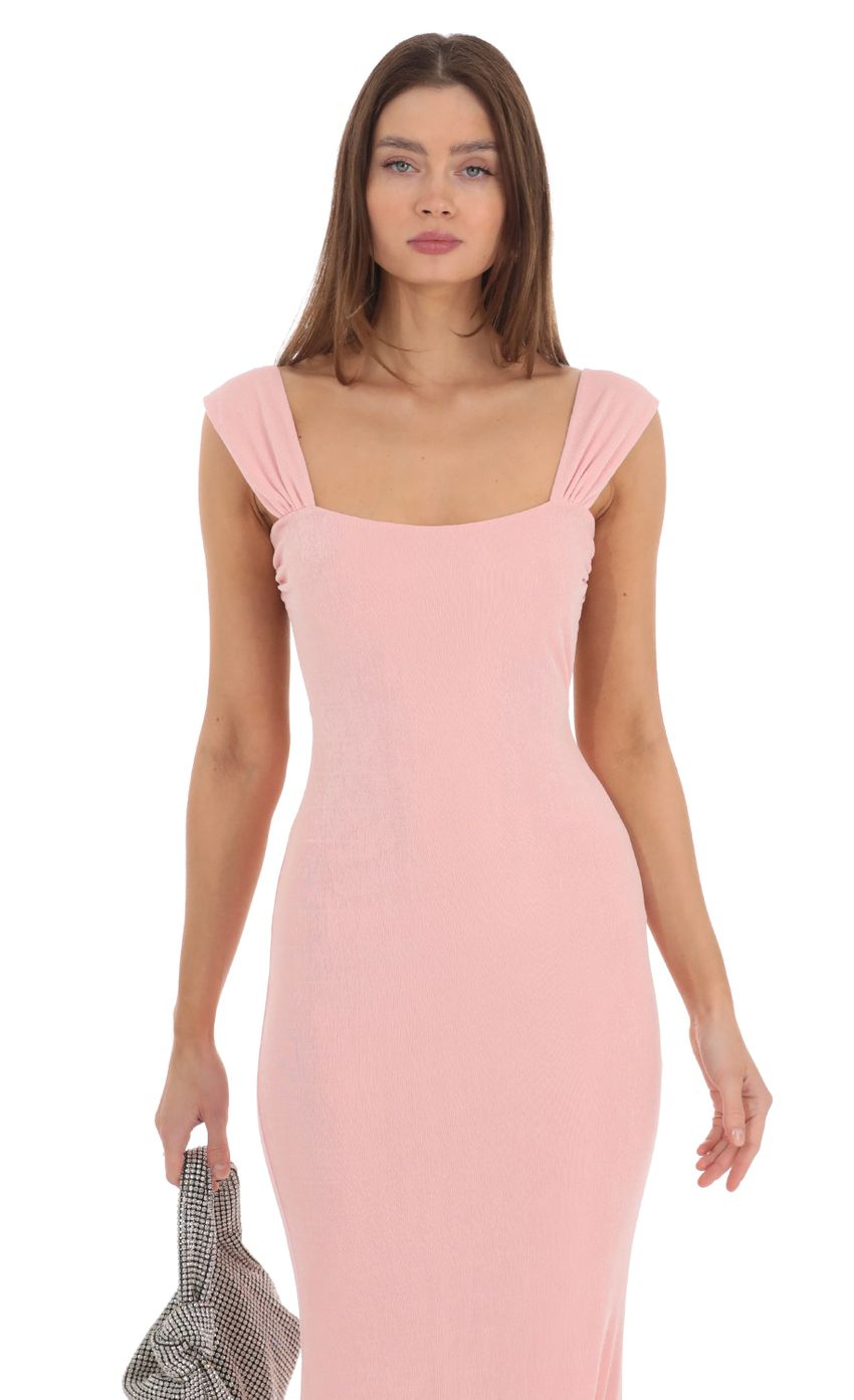 Picture Open Back Maxi Dress in Pink. Source: https://media.lucyinthesky.com/data/Feb24/850xAUTO/a5fc24dc-0ccc-45fe-b317-3cc637f13971.jpg