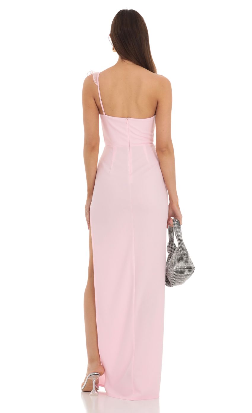 Picture Corset Cross One Shoulder Dress in Pink. Source: https://media.lucyinthesky.com/data/Feb24/850xAUTO/af32a8e1-5101-4c31-a870-e057ee71bfe2.jpg