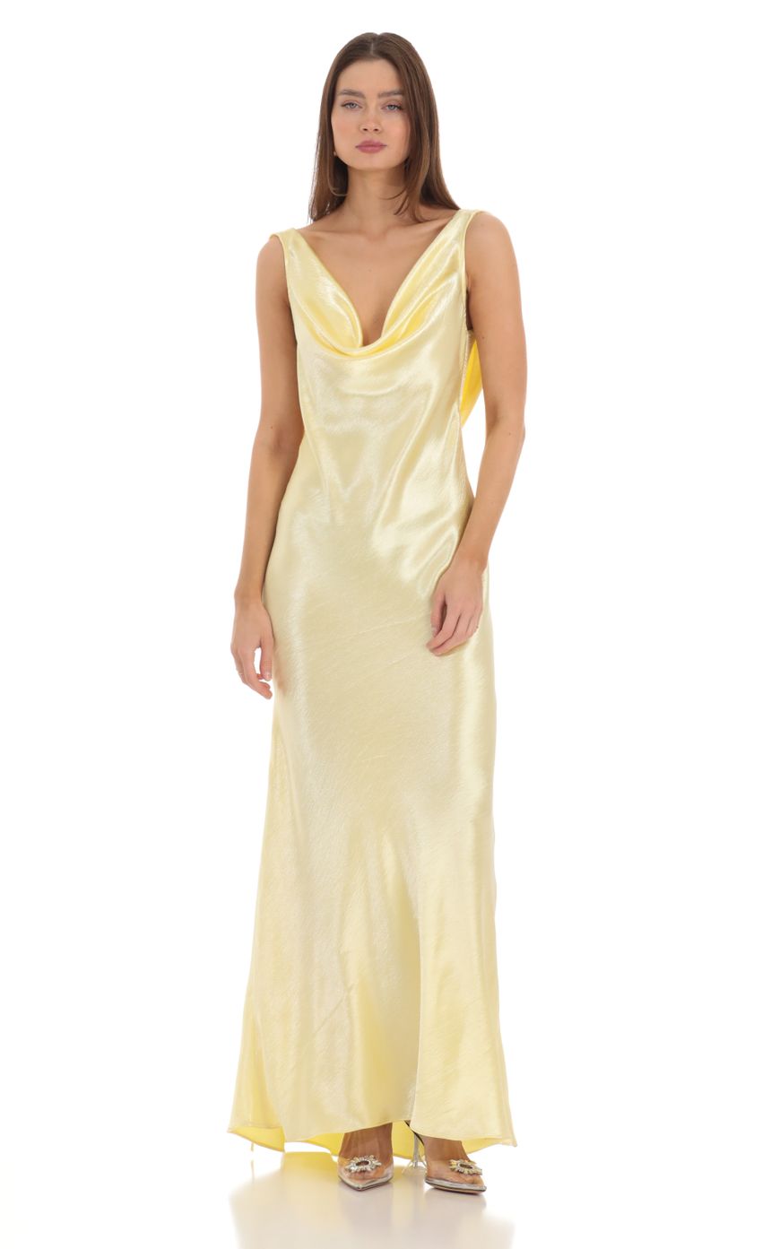 Picture Satin Cowl Neck Maxi Dress in Yellow. Source: https://media.lucyinthesky.com/data/Feb24/850xAUTO/c9a06df1-cc17-4adb-8acc-ecea55cdd35e.jpg