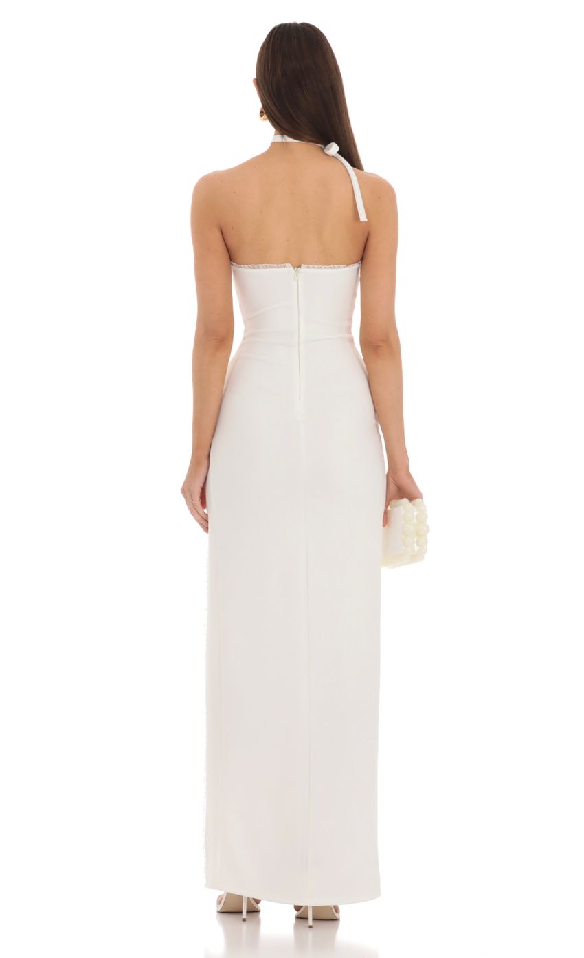 Picture Strapless Choker Maxi Dress in White. Source: https://media.lucyinthesky.com/data/Feb24/850xAUTO/d2823c13-e640-4258-8473-087b2c8ccae8.jpg