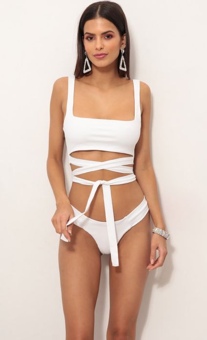 front tie bikini set