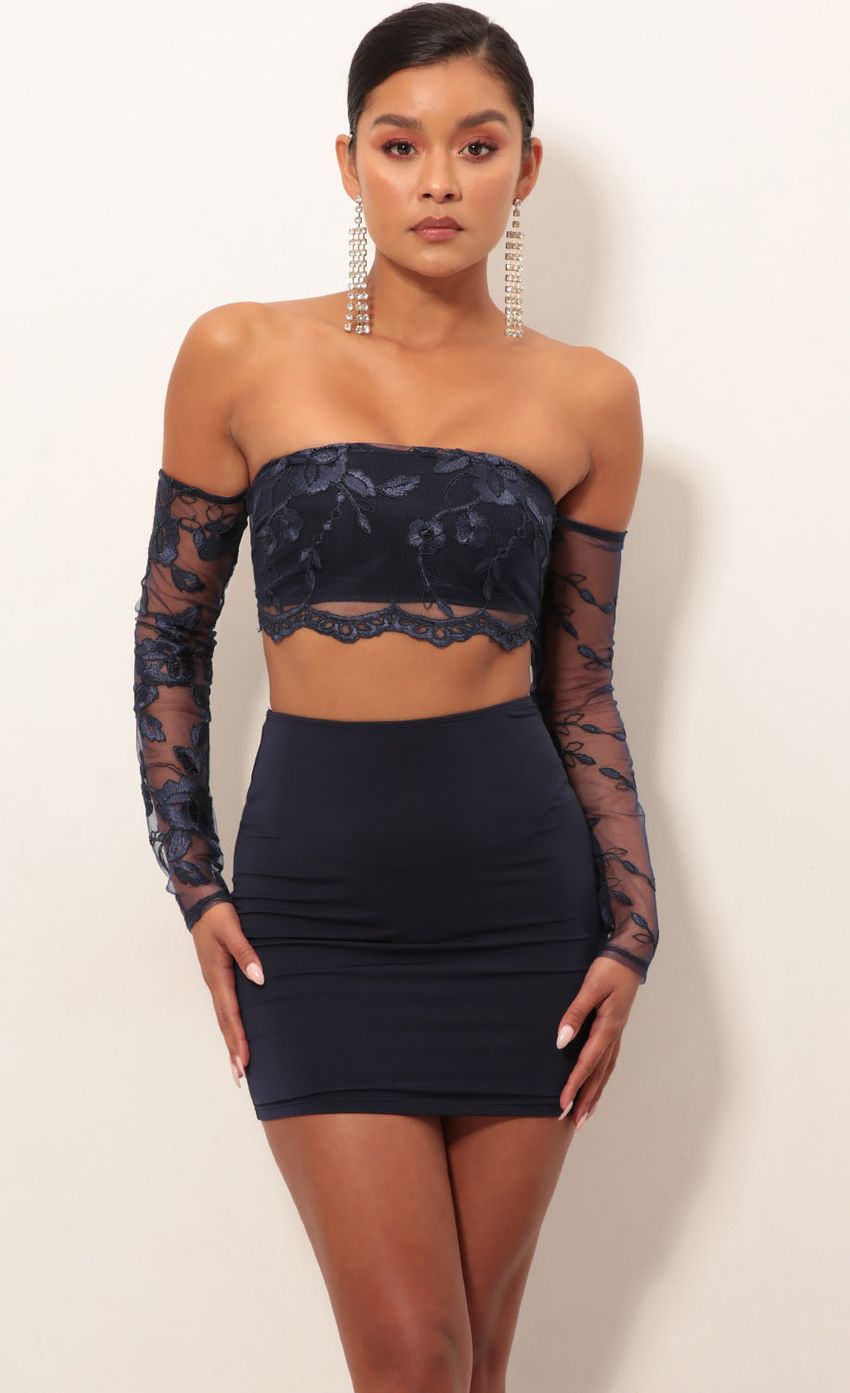 Picture Valentina Lace Sleeve Set in Navy. Source: https://media.lucyinthesky.com/data/Jan19_1/850xAUTO/0Y5A4499S.JPG