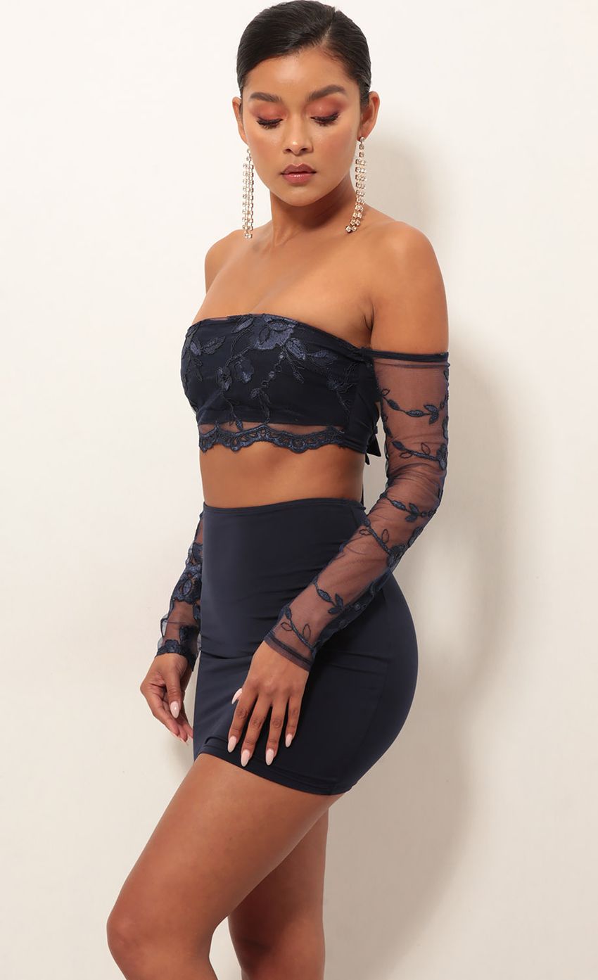 Picture Valentina Lace Sleeve Set in Navy. Source: https://media.lucyinthesky.com/data/Jan19_1/850xAUTO/0Y5A4528.JPG