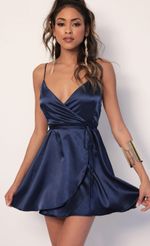 Picture Charlotte Satin A-Line Dress in Navy. Source: https://media.lucyinthesky.com/data/Jan20_1/150xAUTO/781A1994.JPG