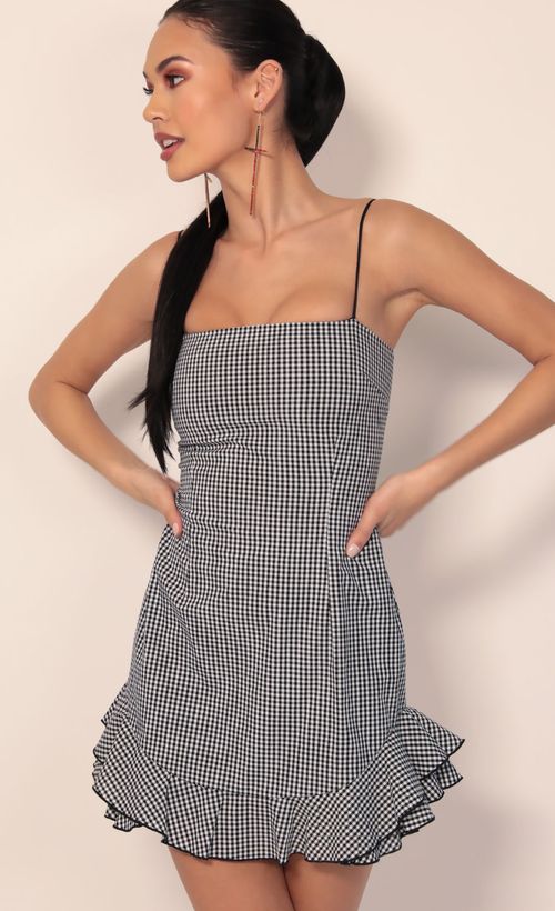 Picture Aubrey Ruffle Dress In Gingham. Source: https://media.lucyinthesky.com/data/Jan20_1/500xAUTO/781A5652.JPG