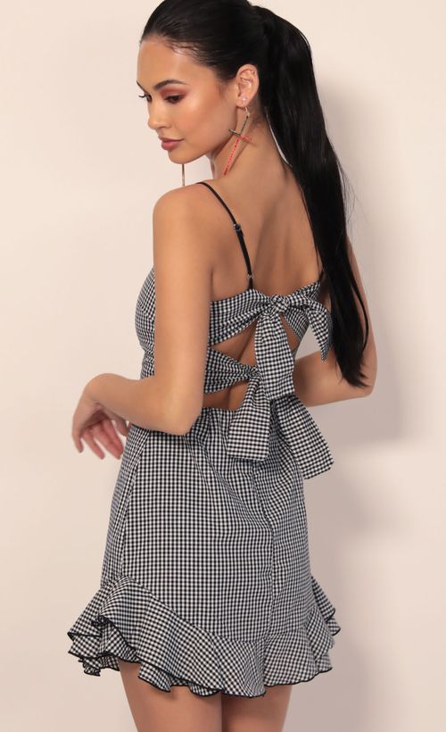 Picture Aubrey Ruffle Dress In Gingham. Source: https://media.lucyinthesky.com/data/Jan20_1/500xAUTO/781A5709.JPG