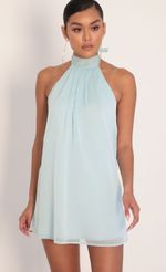 Picture Midnight Halter Dress in Turquoise. Source: https://media.lucyinthesky.com/data/Jan20_2/150xAUTO/781A8298.JPG
