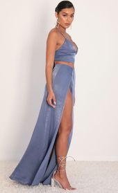 Picture thumb Madeline Satin Maxi Set in Palace Blue. Source: https://media.lucyinthesky.com/data/Jan20_2/170xAUTO/781A0760.JPG