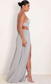 Picture thumb Paris Silver Sequin Lace Maxi Dress in Grey. Source: https://media.lucyinthesky.com/data/Jan20_2/170xAUTO/781A9967.JPG