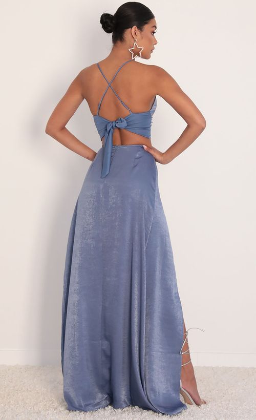 Picture Madeline Satin Maxi Set in Palace Blue. Source: https://media.lucyinthesky.com/data/Jan20_2/500xAUTO/781A0804.JPG
