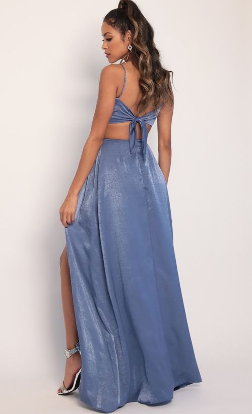 Picture Gala Satin Maxi Dress in Palace Blue. Source: https://media.lucyinthesky.com/data/Jan20_2/500xAUTO/781A3540.JPG
